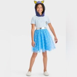 Girls' Bluey Star Tulle  Dress with Hood